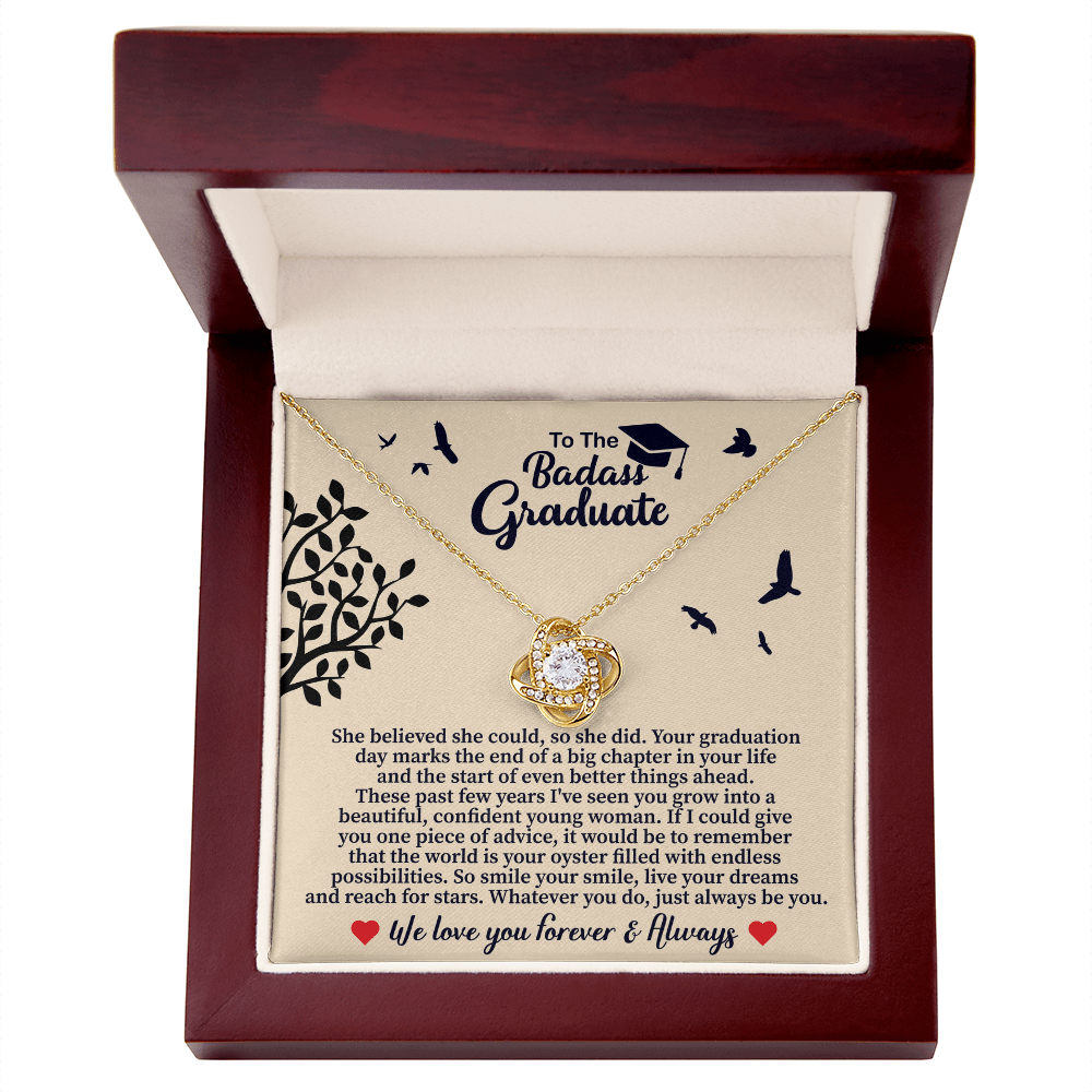 To the Badass Graduate Love Knot Necklace - Beauty Belliss